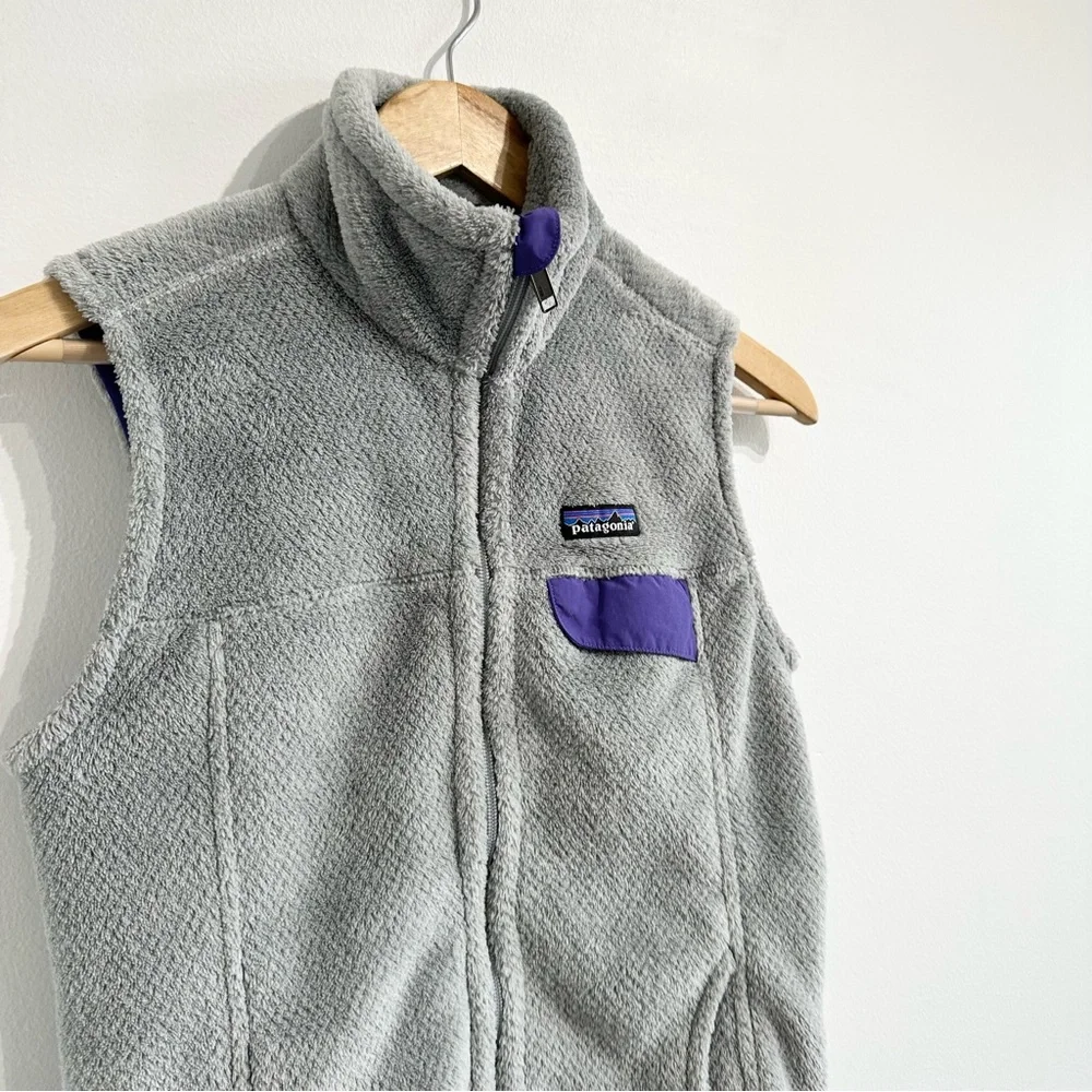 Patagonia Re-Tool Vest full zip grey fleece pile pockets polartec outdoor